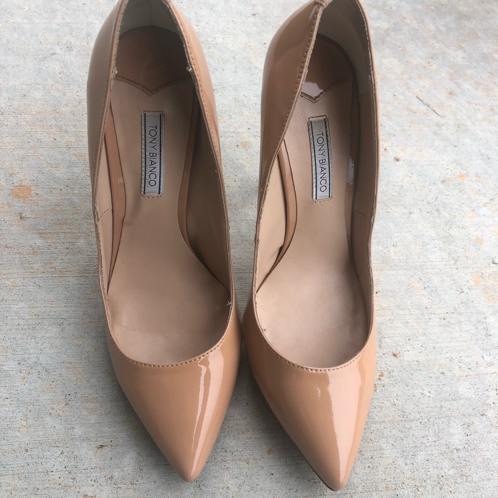 Tony Bianco Leola Nude Patent Heels